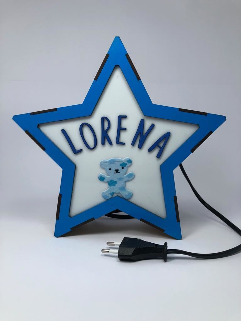 Lámpara de madera en forma de estrella. Personalizada con tu nombre - Imagen 4
