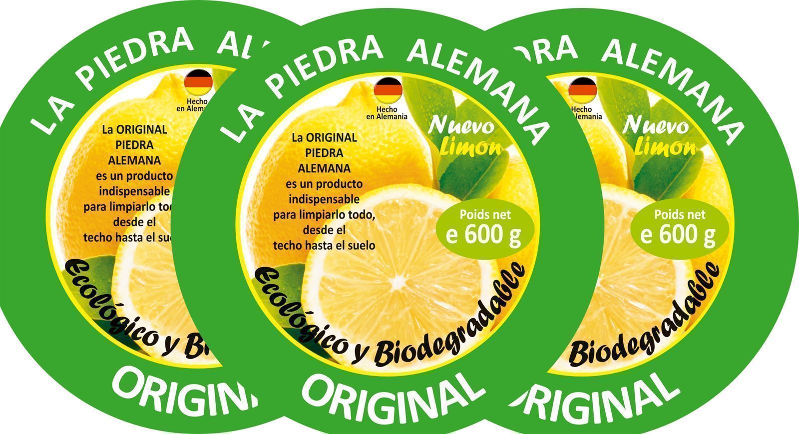 Pack de 3 Piedra Alemana + 3 Esponjas - Imagen 1